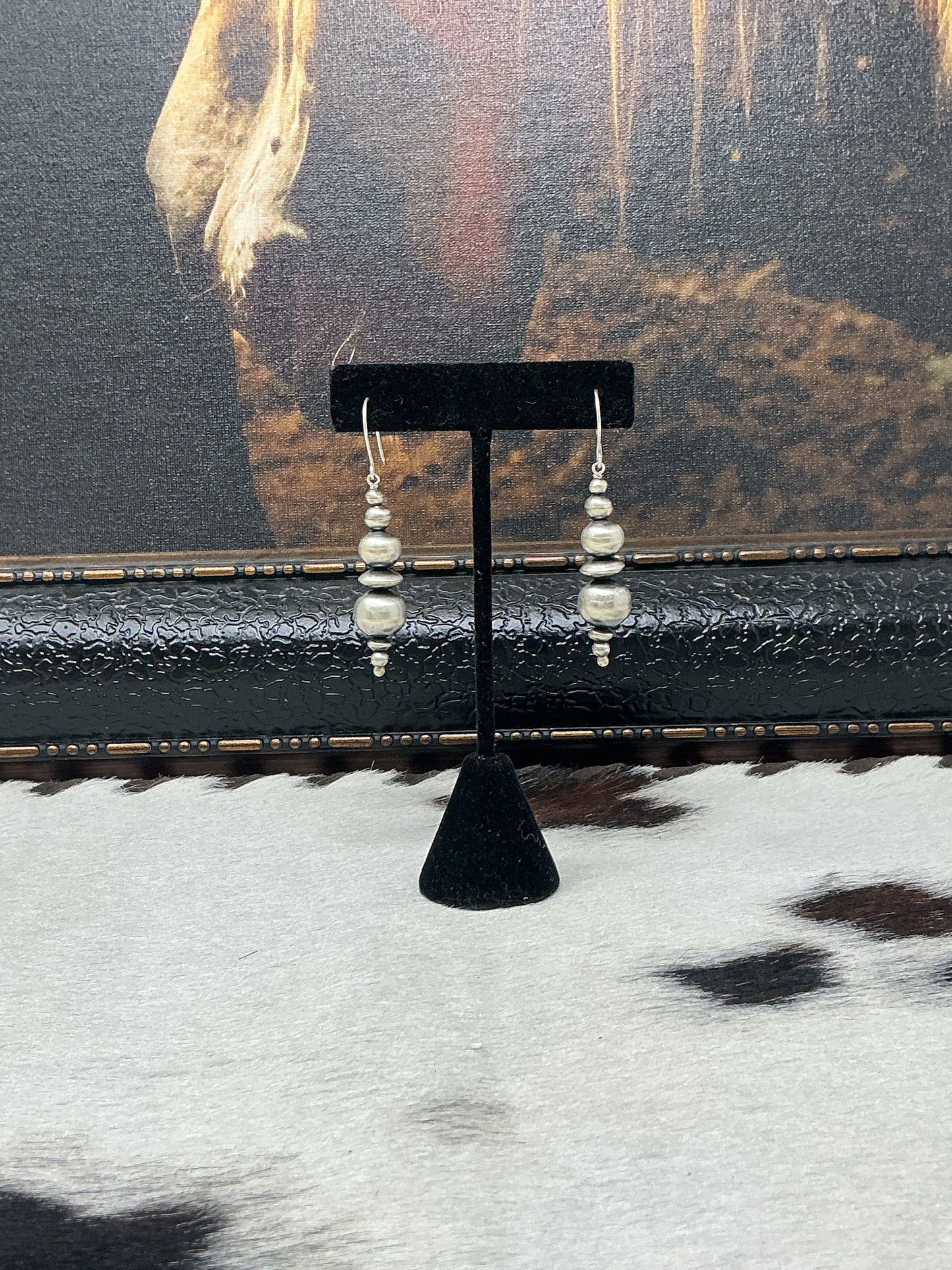 Navajo Pearl Long Dangle Earrings