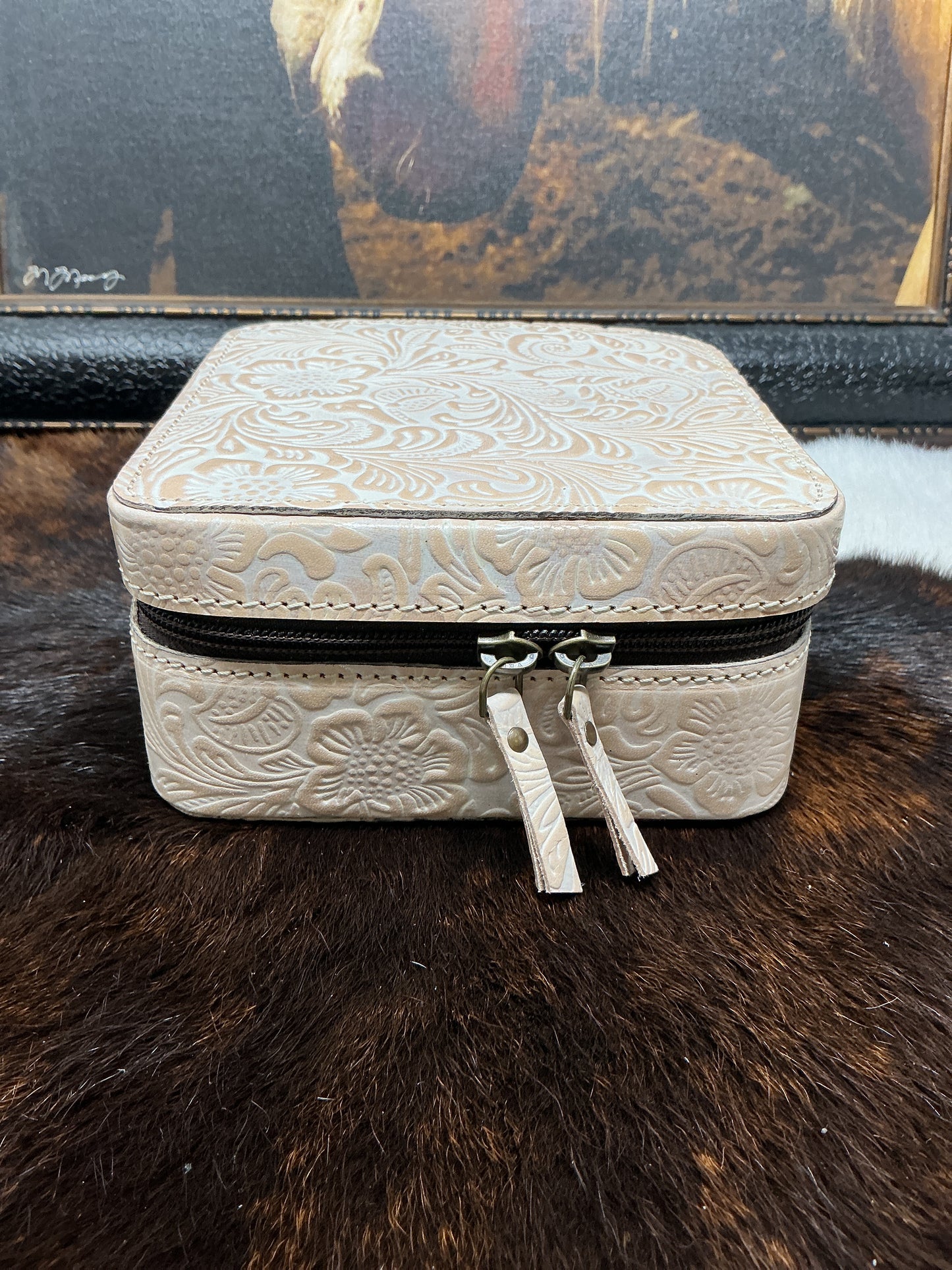 Hand Tooled Leather Jewelry Box