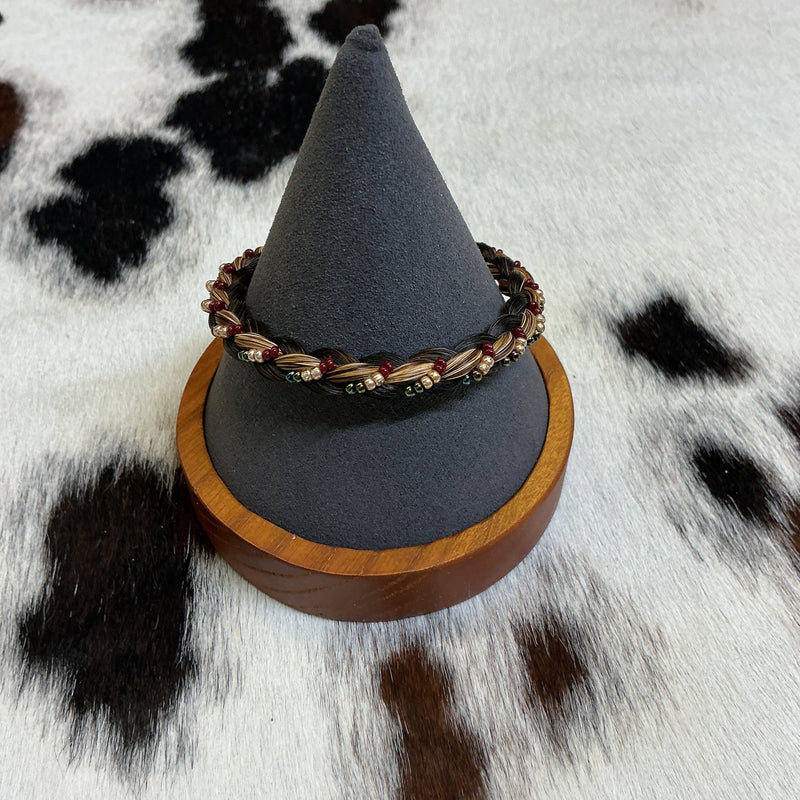 Braided Horsehair Bracelet w/Beads
