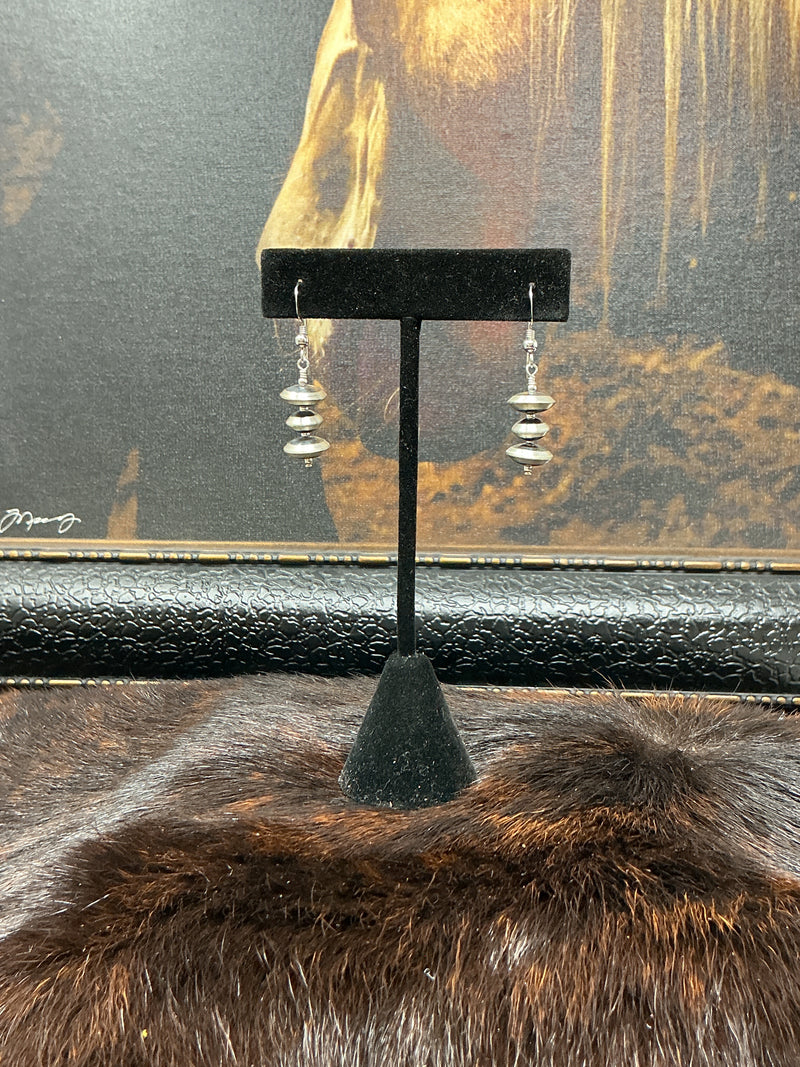 Navajo Pearl Saucer Earrings