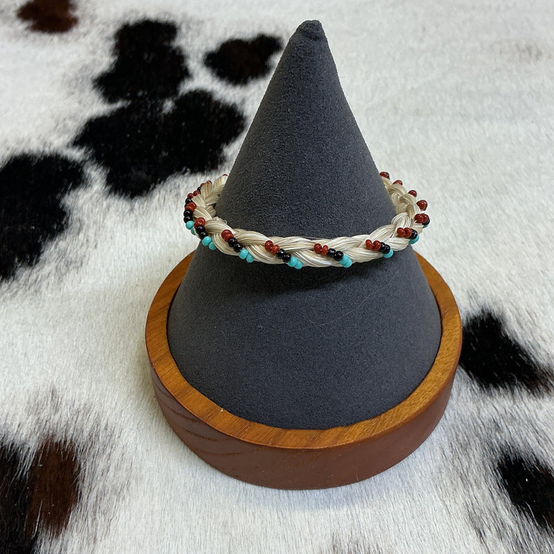 Braided Horsehair Bracelet w/Beads