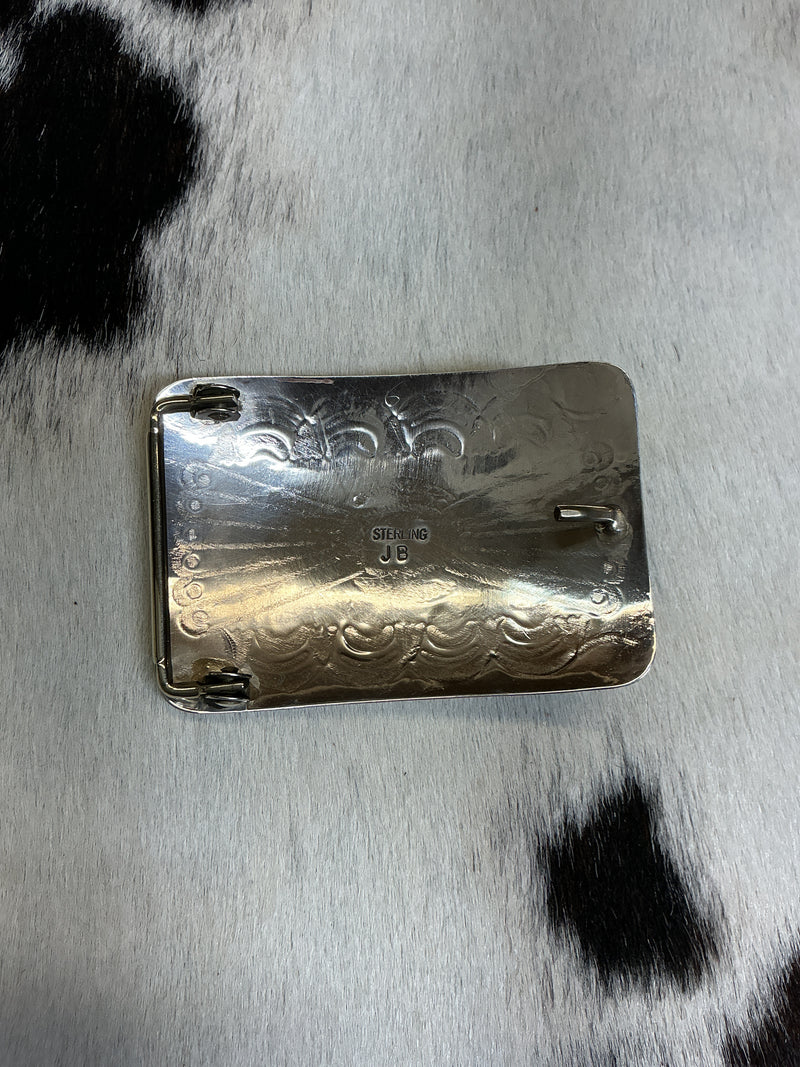 Sterling Silver w/Turquoise Stone Belt Buckle