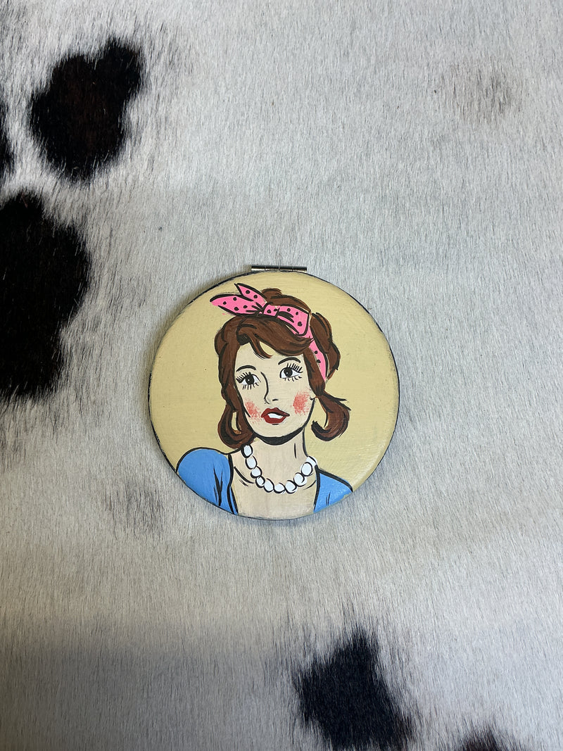 Hand Painted Compact Mirror