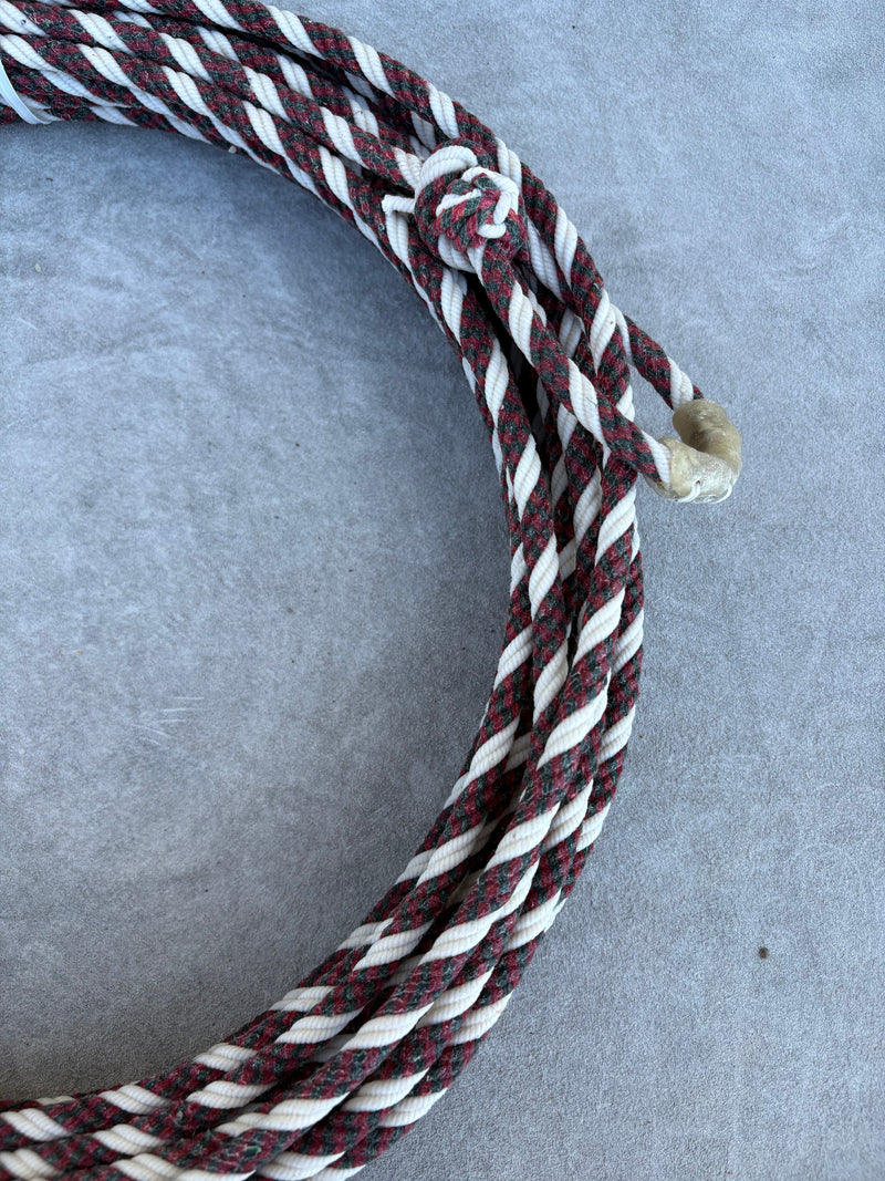 5/16" 60' Waxed Cotton - Red, White & Black