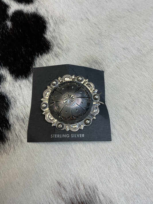 Sterling Silver Kansas Bubble Concho Barrette
