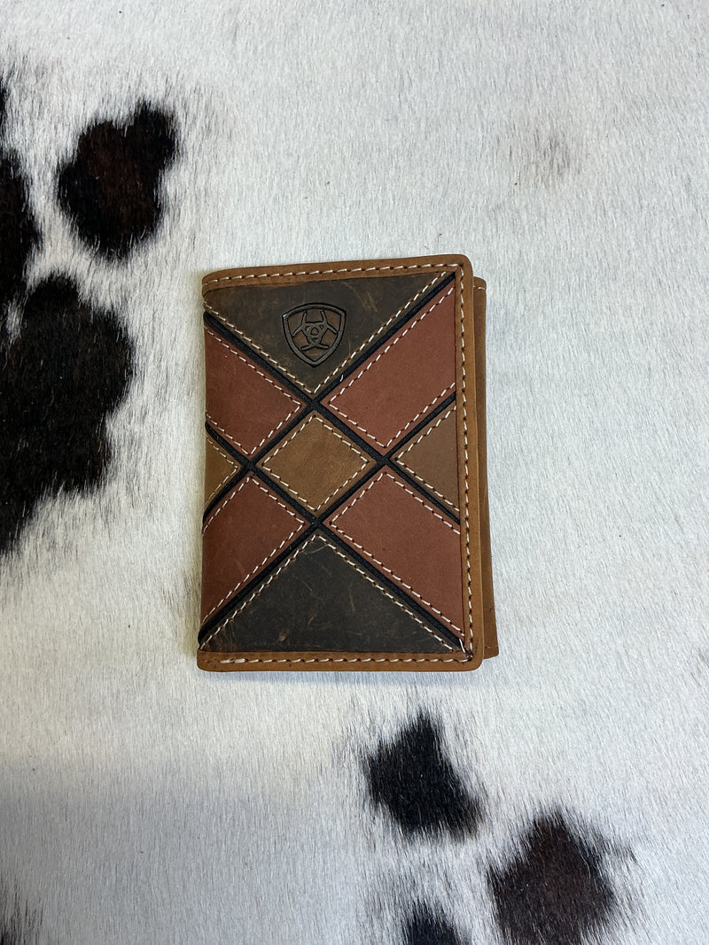 Tri-Fold Wallet w/Multicolor Patchwork