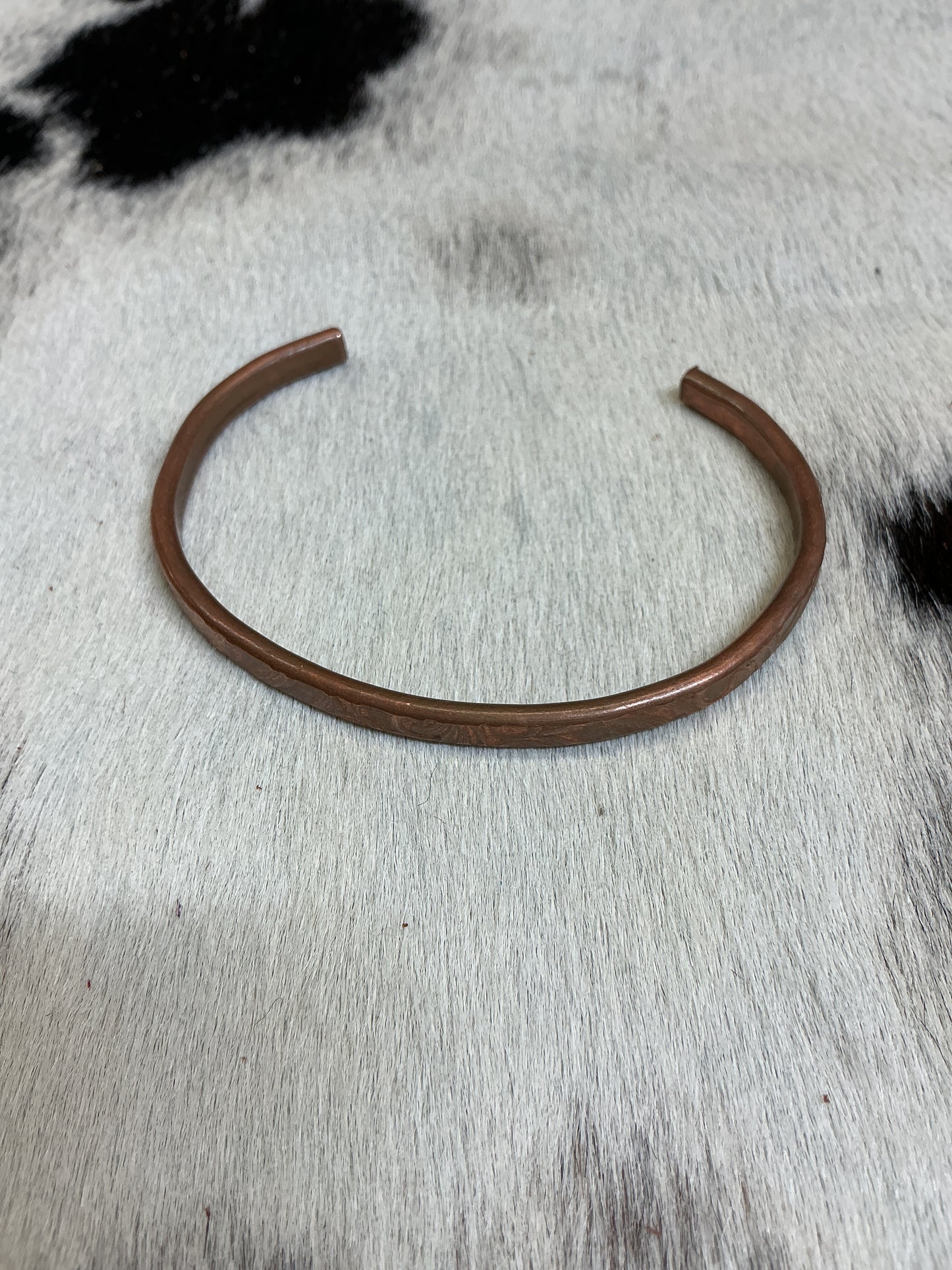 Narrow Flat Copper Bracelet