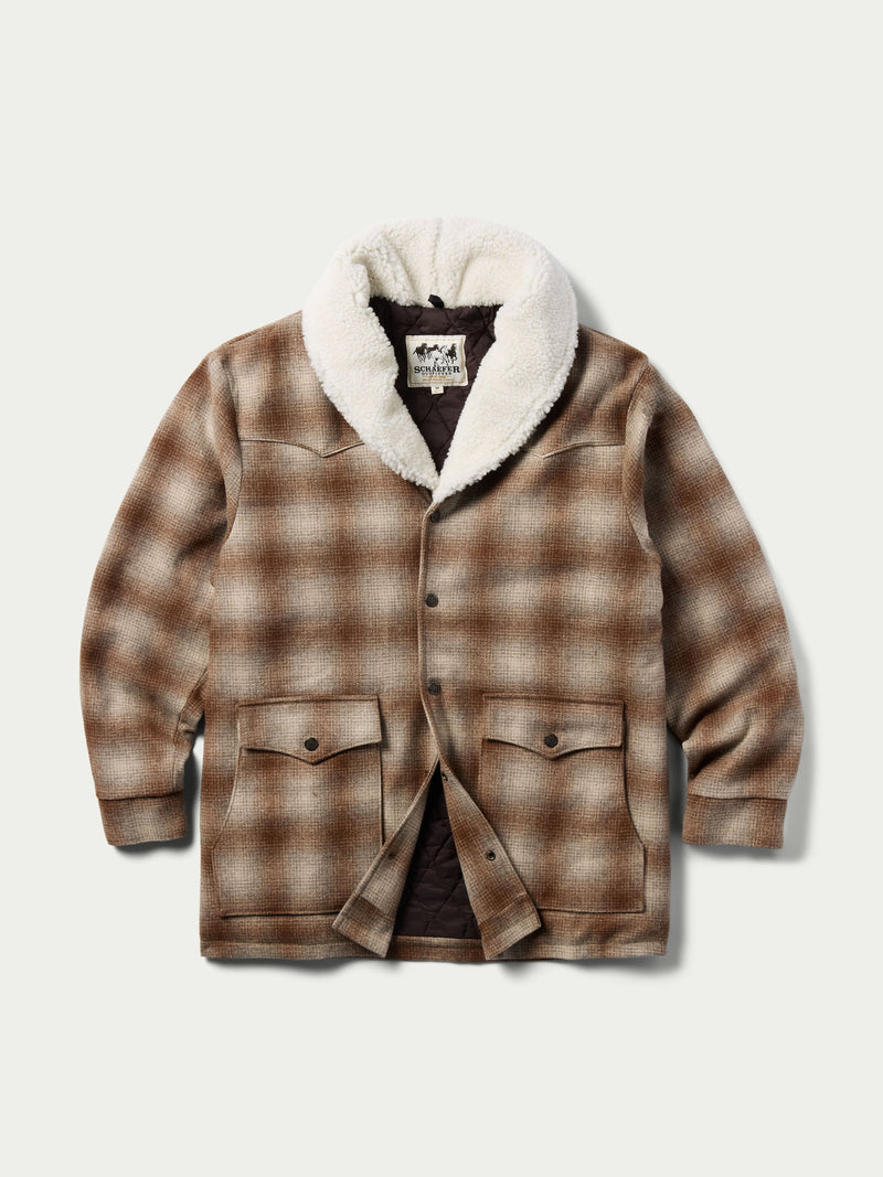 Wool Coat w/Shearling Collar