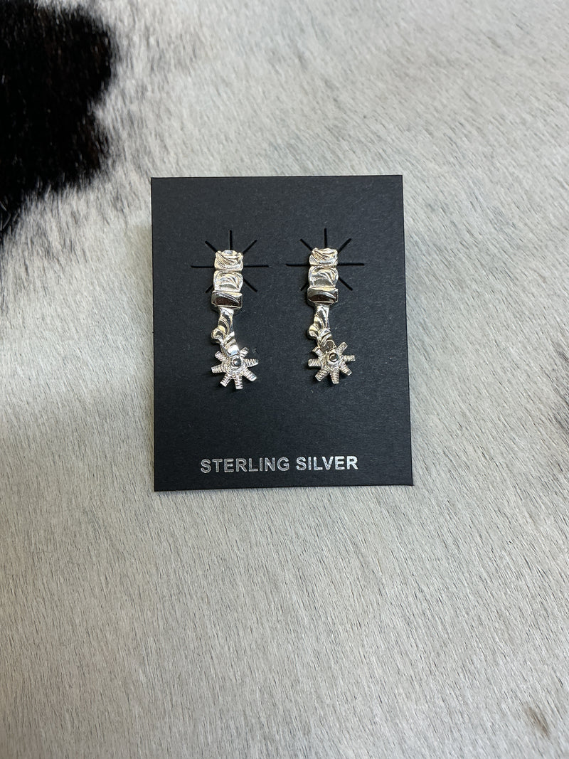 Sterling Silver Spur Earrings