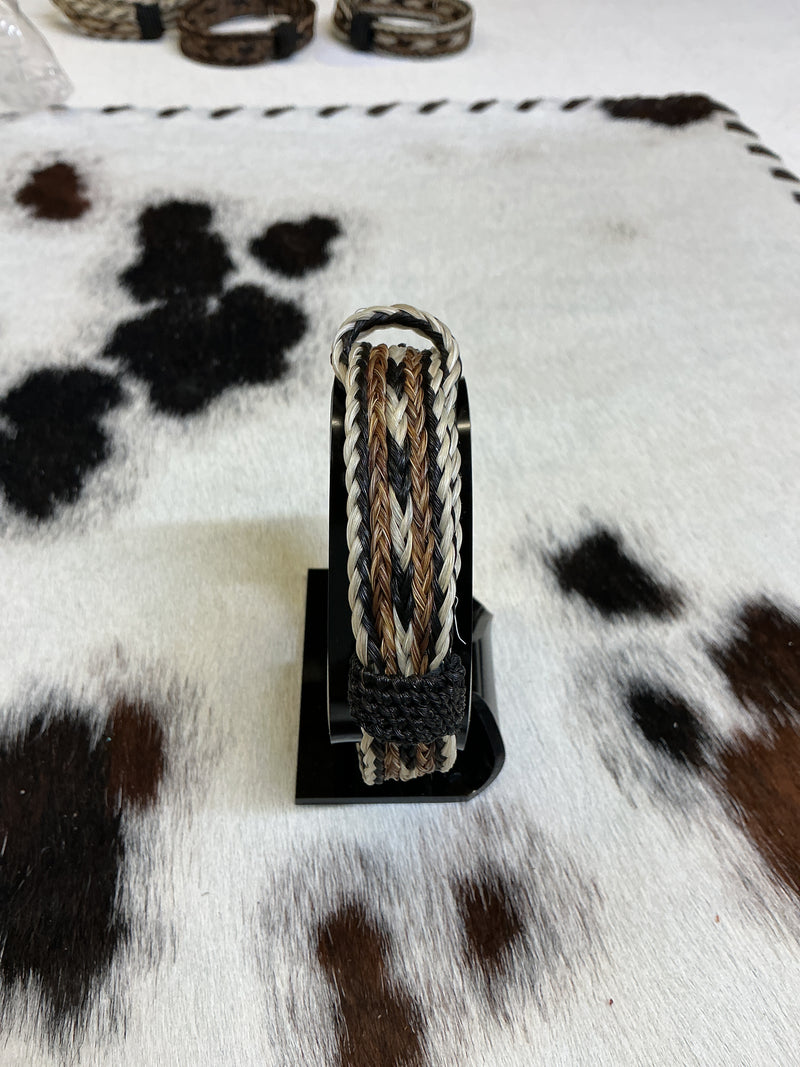 Adjustable Wide Braided Horsehair Bracelet