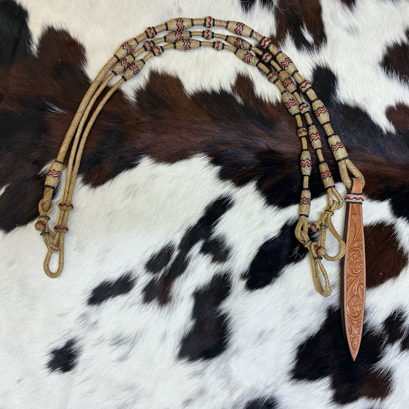 12 Plait Cowboy Accented Reins & Romal