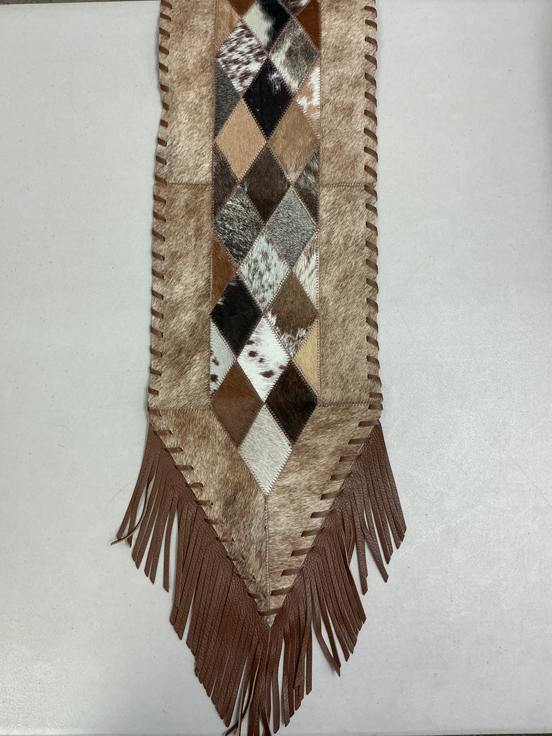 Cowhide Diamonds Table Runner- X-Small