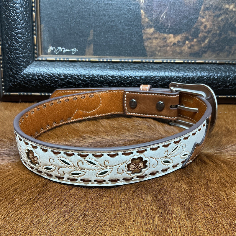 Brown w/White Accents Kids Belt