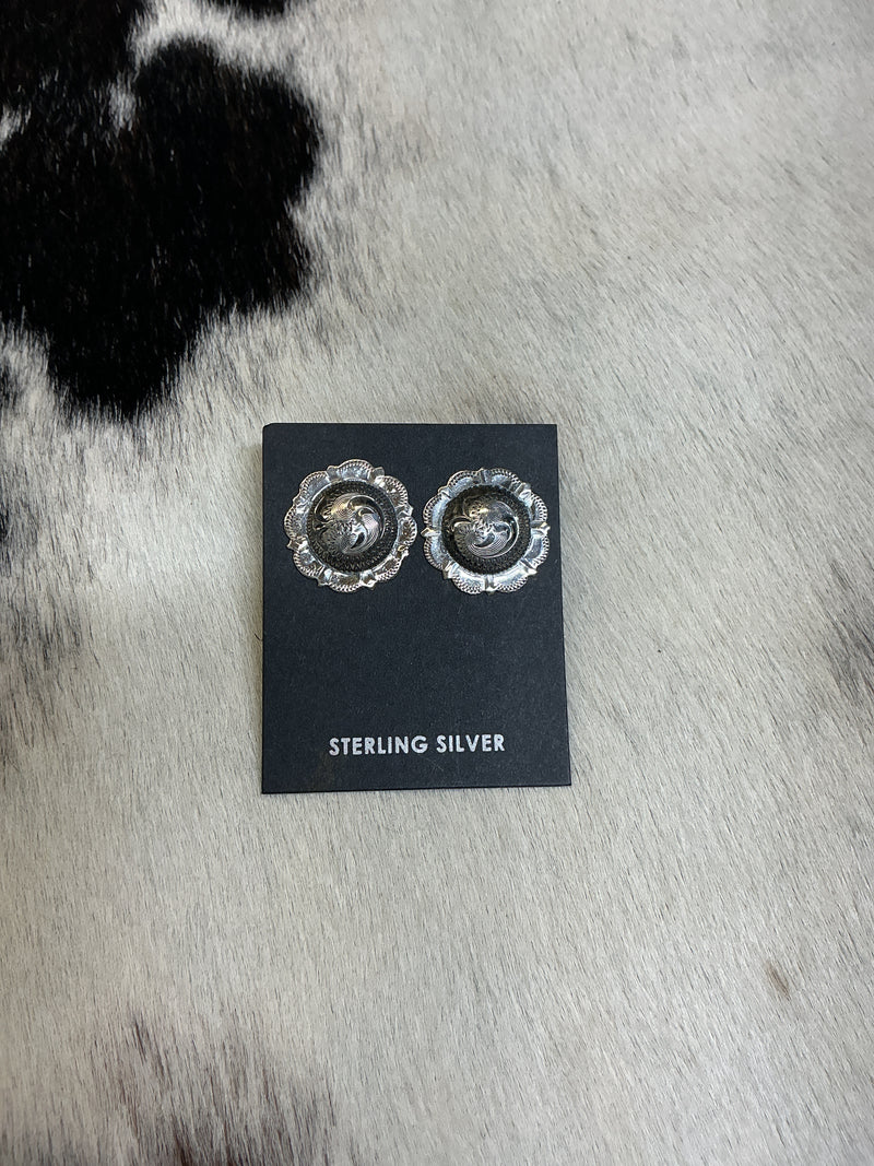 Sterling Silver El Paso Concho Earrings