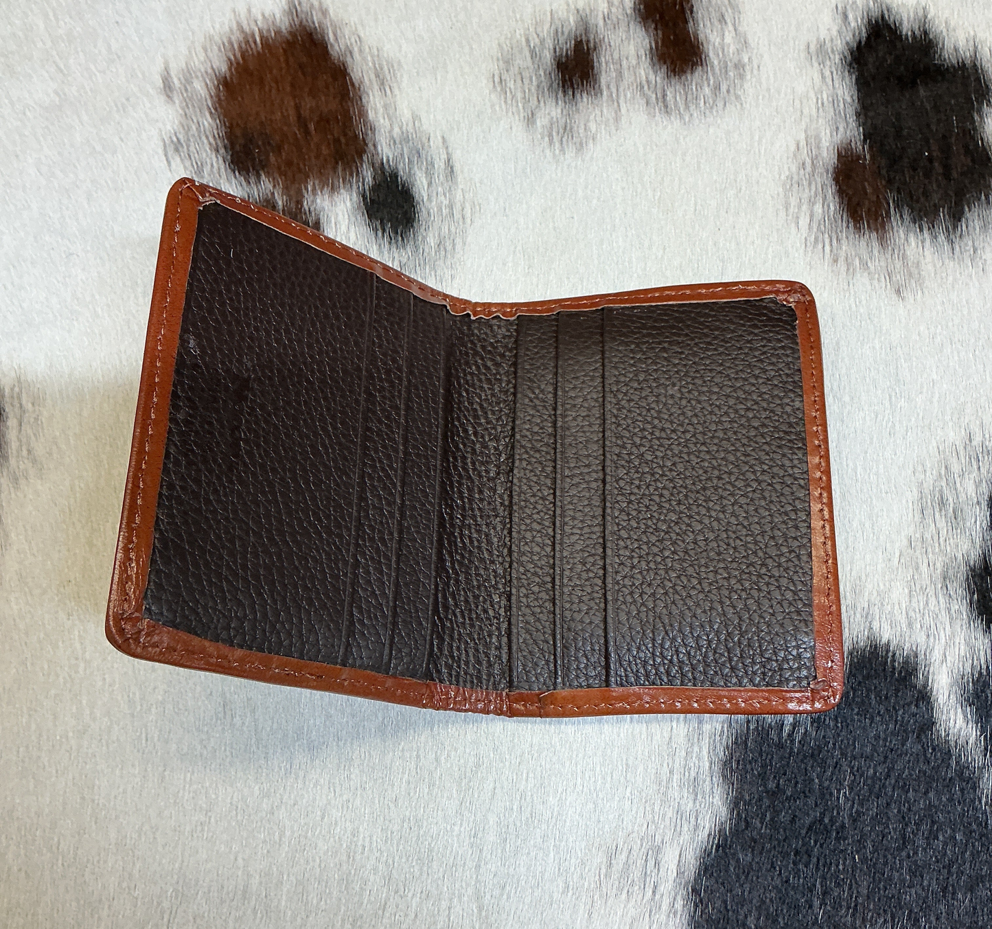 Hair-On w/Floral Carving Money Clip Wallet