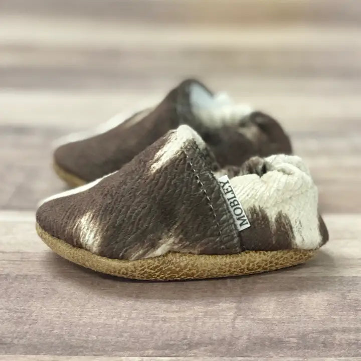Faux Cowhide Baby Moccasin