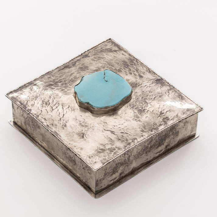 8 X8  Square Box w/Turquoise