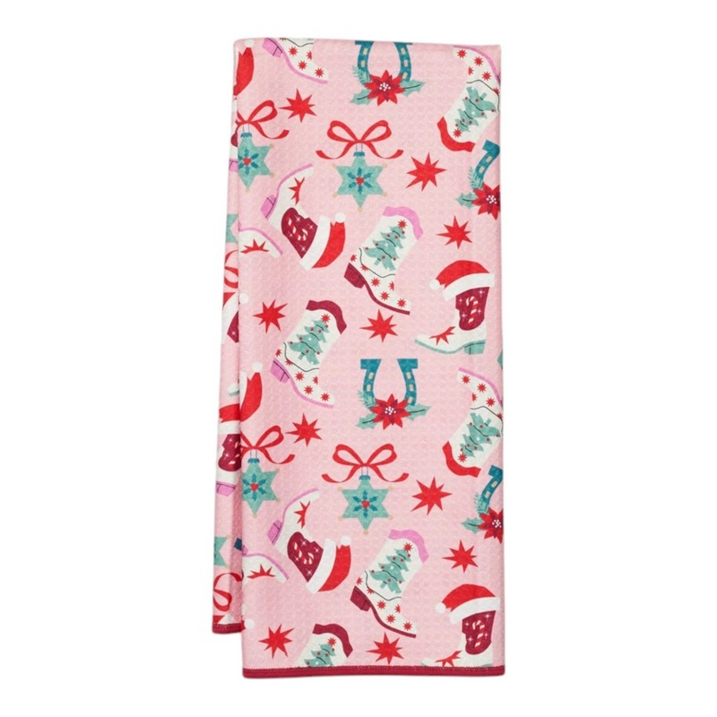 Anywhere Towel Reversible - Cowgirl Christmas