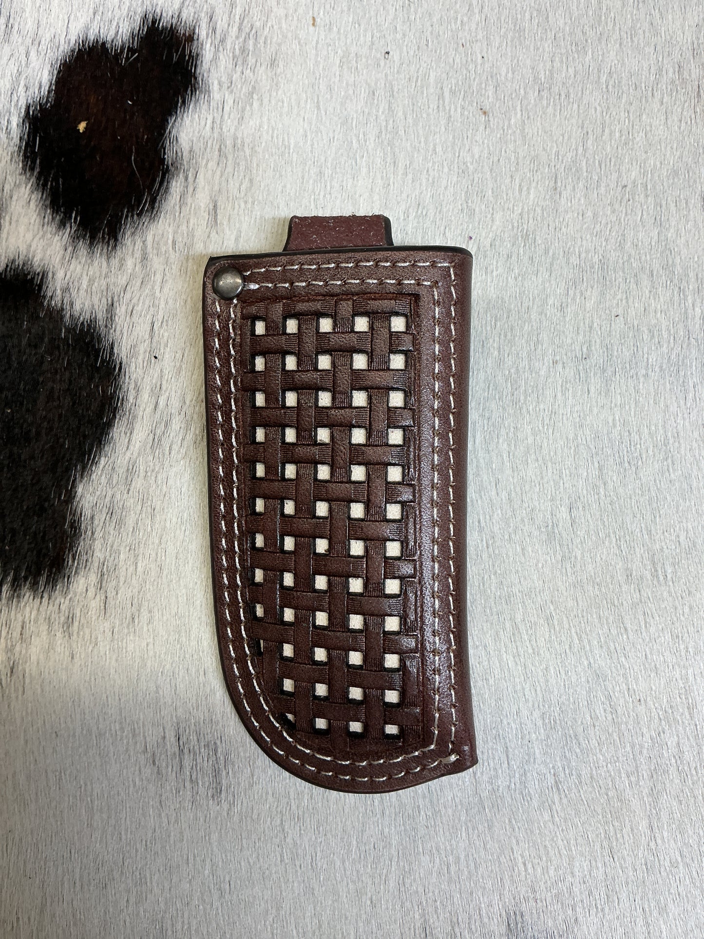 Leather Basket Weave Knife Sheath