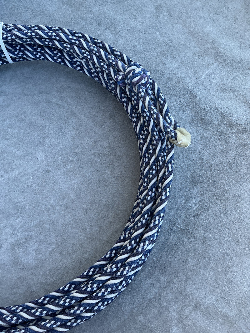 5/16" 60' Waxed Cotton - Blue, Black & White