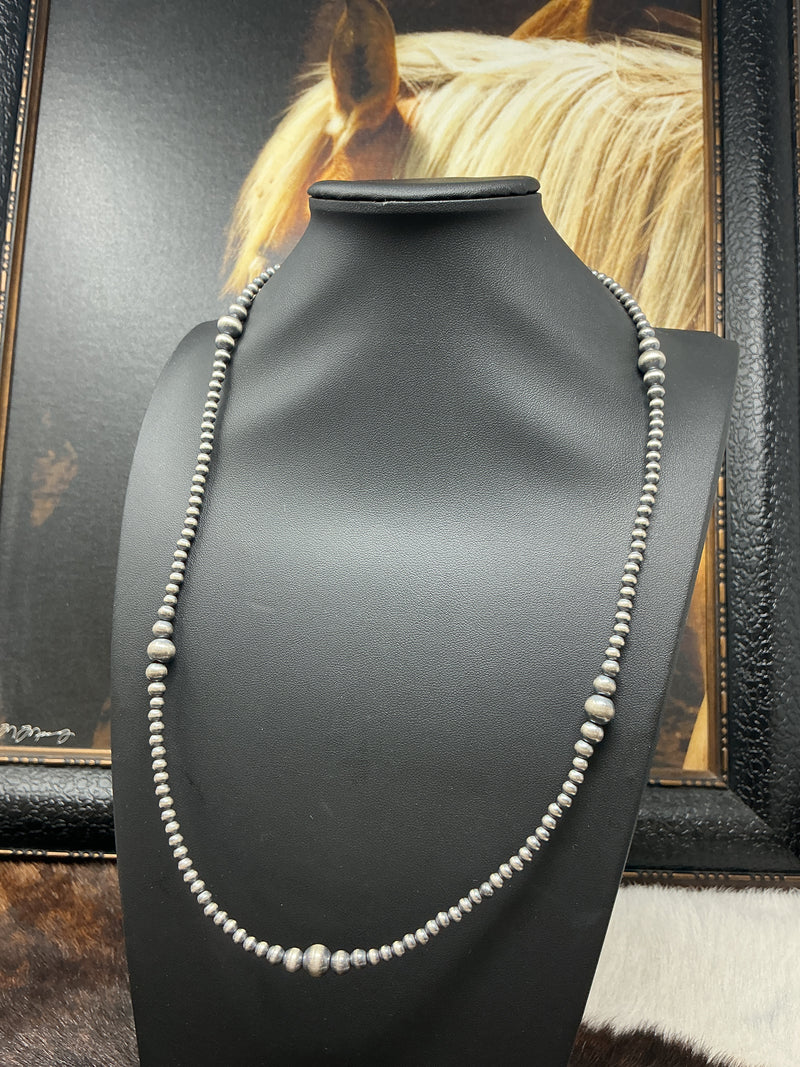 Graduated Navajo Pearl Necklace 4mm-8mm