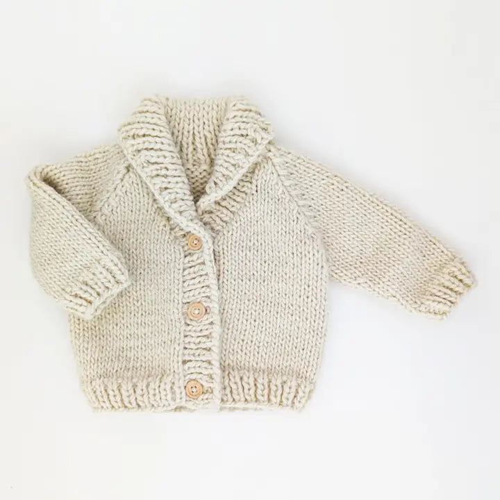 Shawl Collar Natural Cardigan Sweater