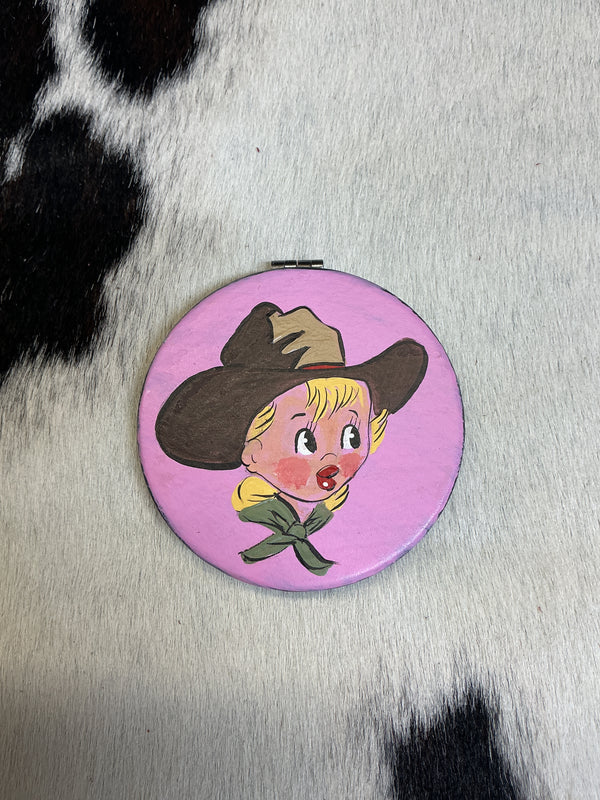 Hand Painted Mirror Compact