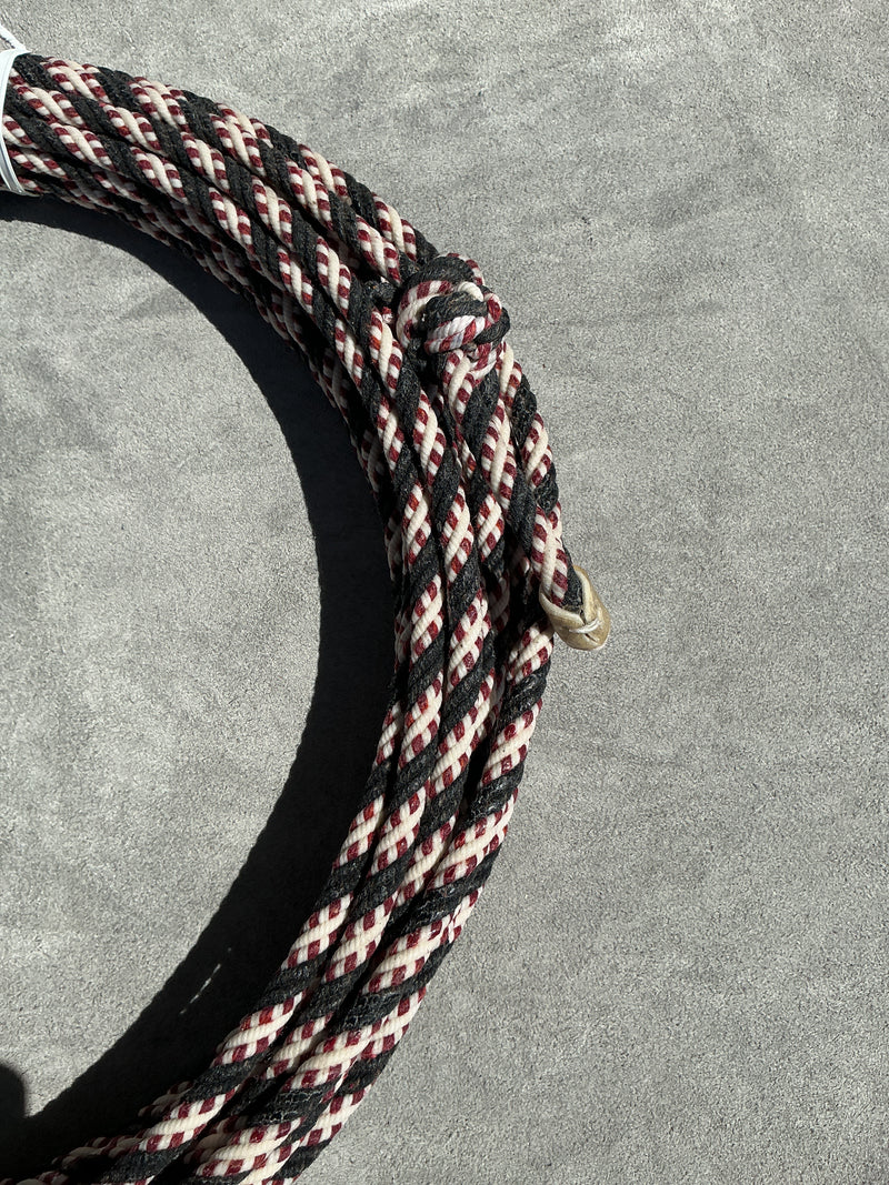 5/16" 60' Waxed Cotton - Red, White & Black