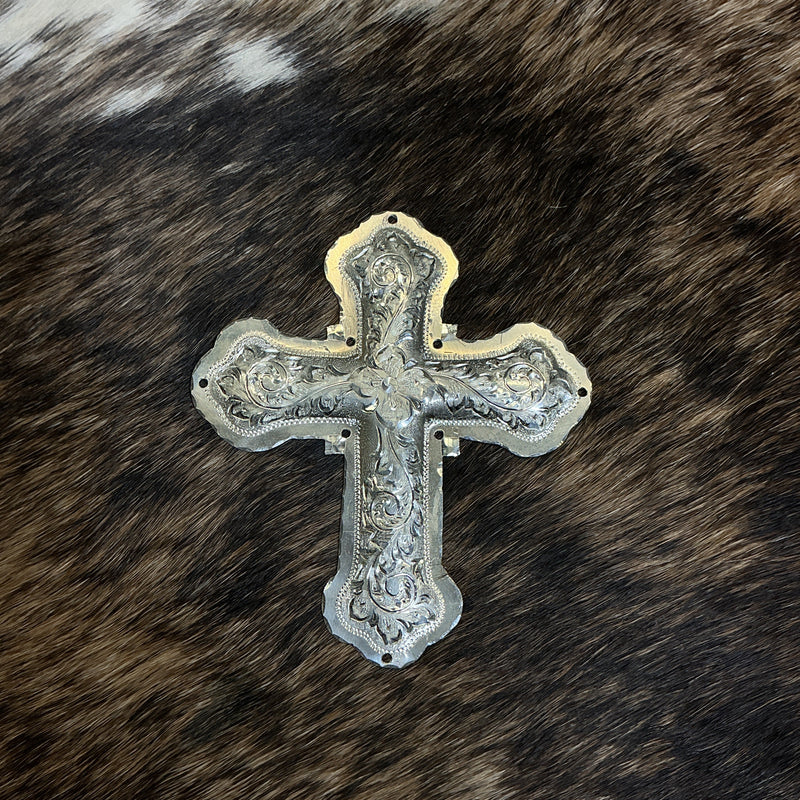 Sterling Silver Cross Cantle Concho