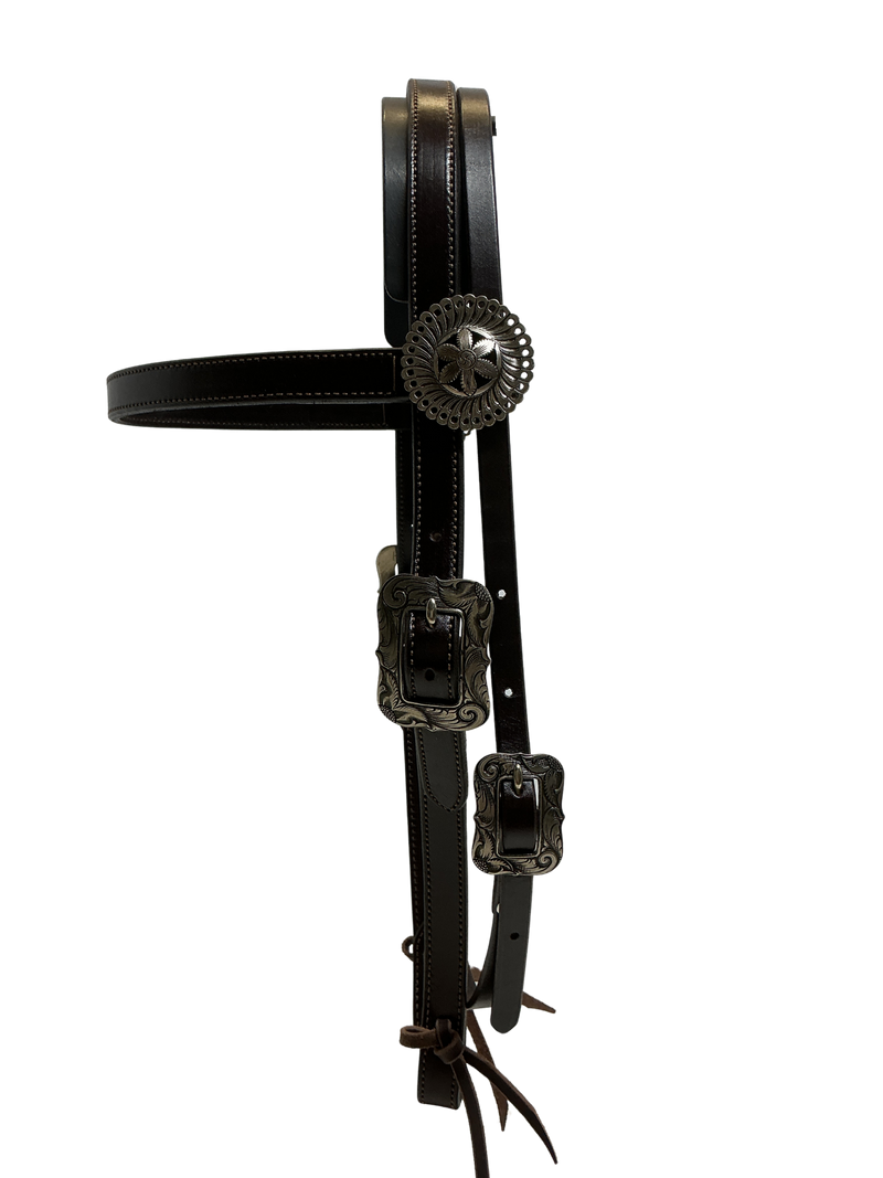 3/4" Dark Browband w/JWP Hardware