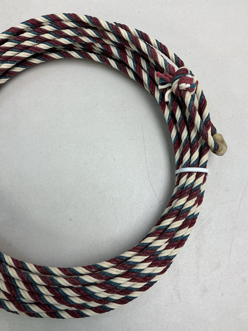 5/16" 60' Waxed Cotton - Red, Blue & White