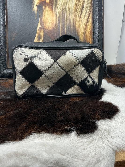 Cowhide Cosmetic Travel Bag