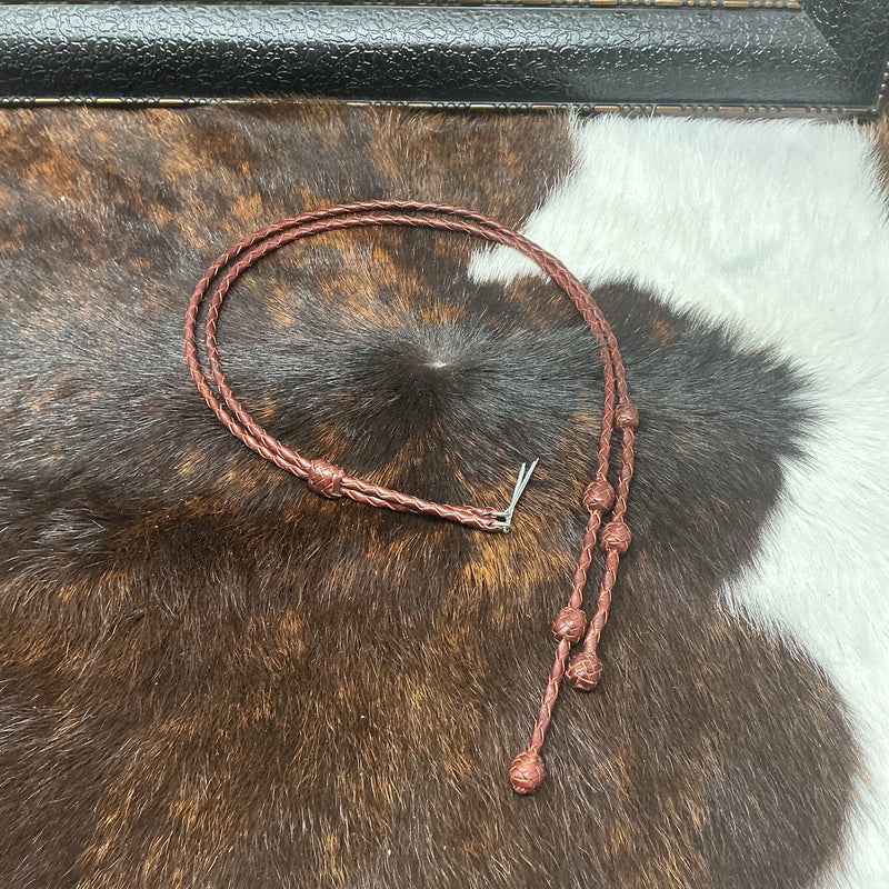 Braided Leather w/Buttons Stampede String
