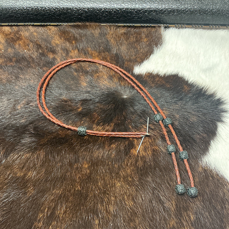 Braided Leather w/Buttons Stampede String