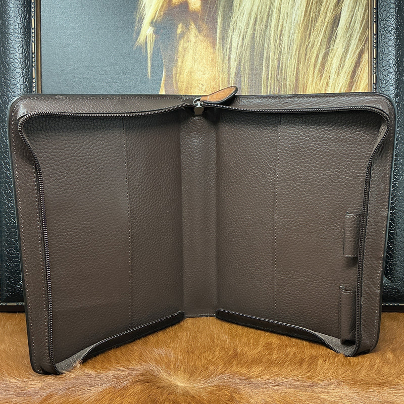 Rough Out Leather Bible Cover w/Buckstitching