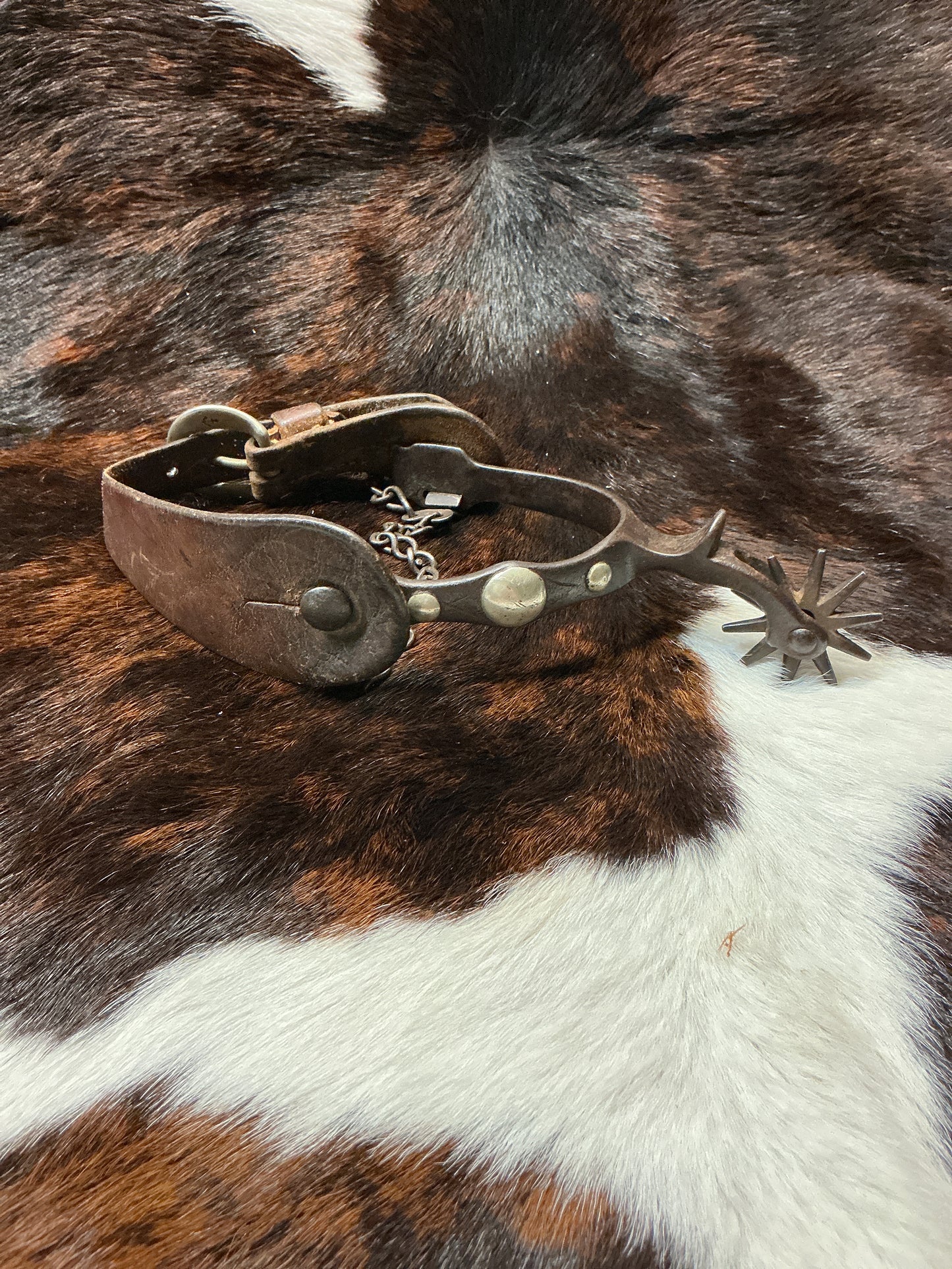 Vintage Buerman Spurs w/Heel Chains & Strap
