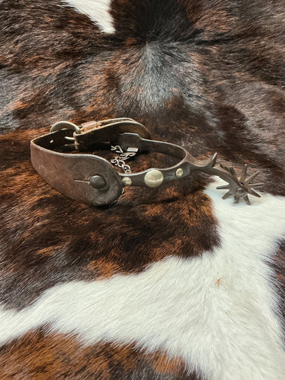 Vintage Buerman Spurs w/Heel Chains & Strap