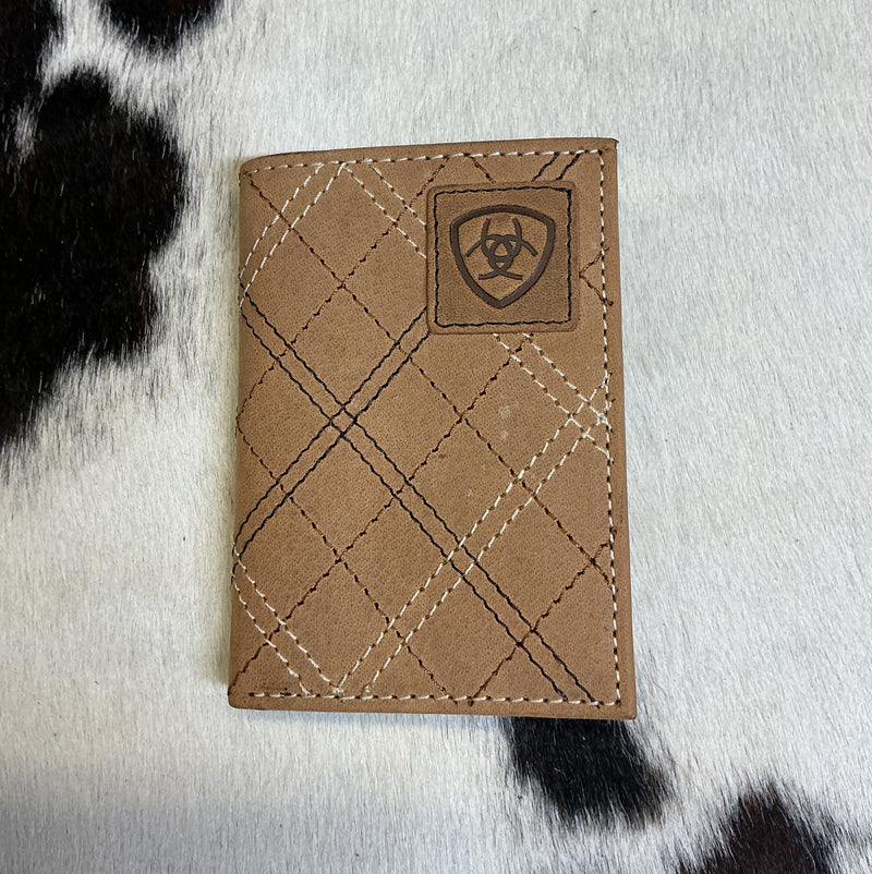 Tri-Fold  Wallet w/Criss Cross Stitching