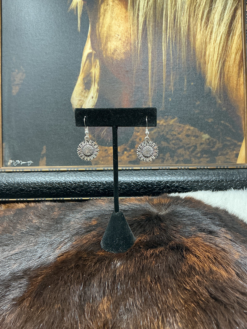 Sterling Silver Sunflower Earrings