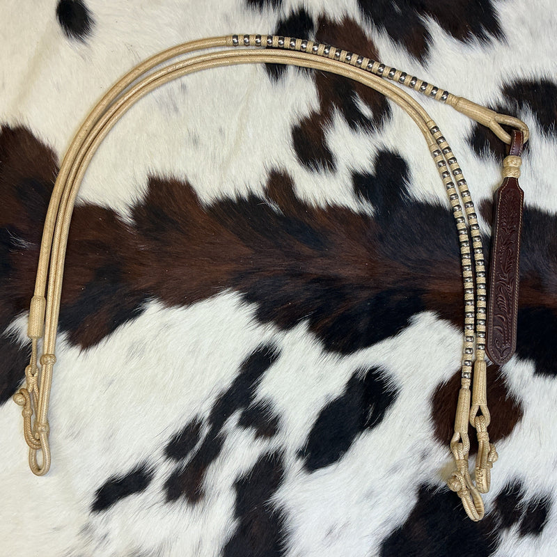 32 Plait 57" Reins & Romal w/Stainless Buttons