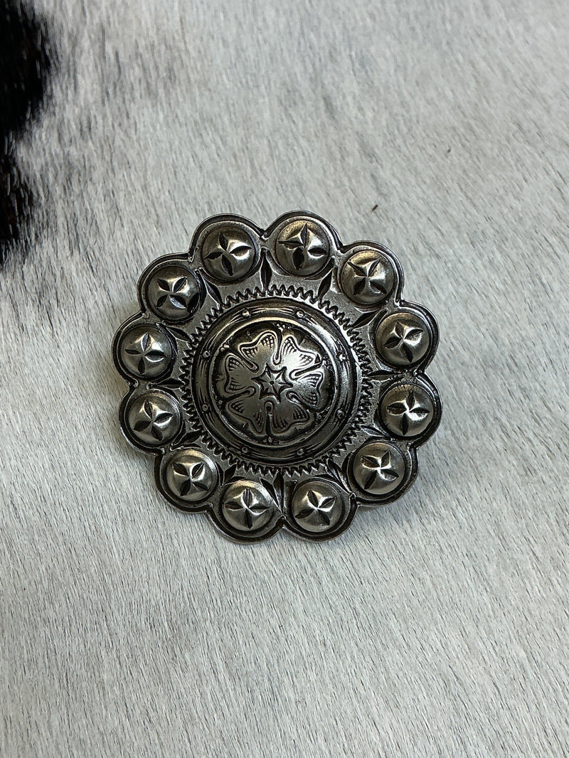 JWP Flower w/Beaded Edge Loop Back Concho