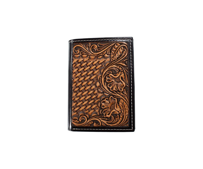 Tri-Fold Wallet Basket w/Floral