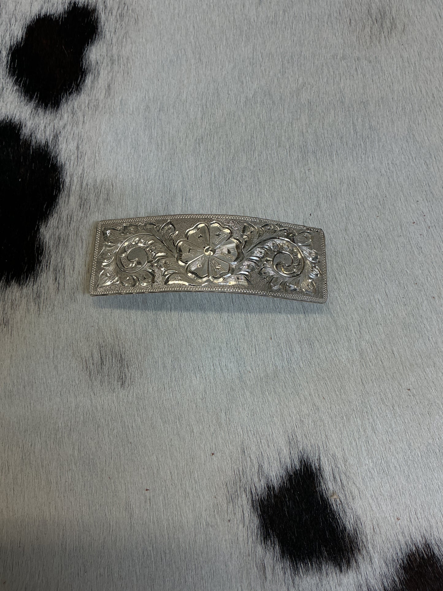 Sterling Silver Rectangle Barrette- 3" x 1"
