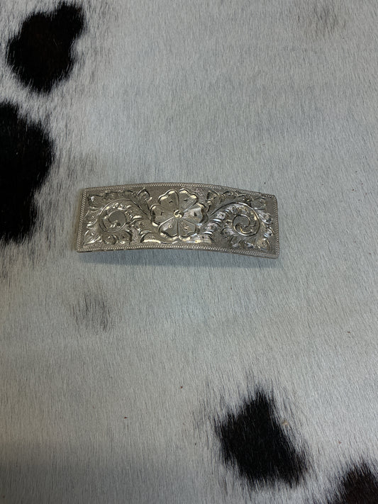 Sterling Silver Rectangle Barrette- 3" x 1"