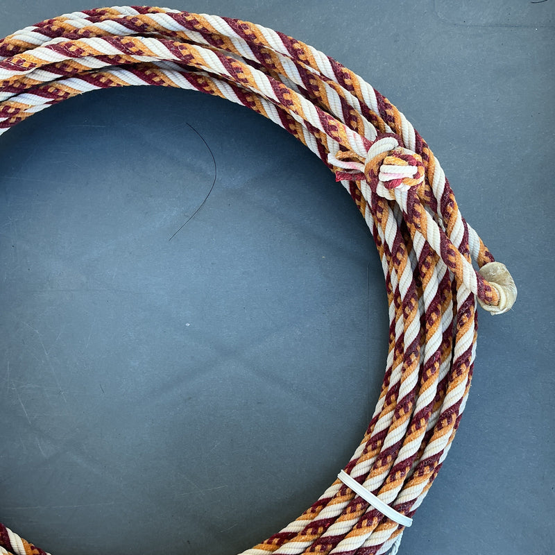 5/16" 60' Waxed Cotton - Red, Orange & White