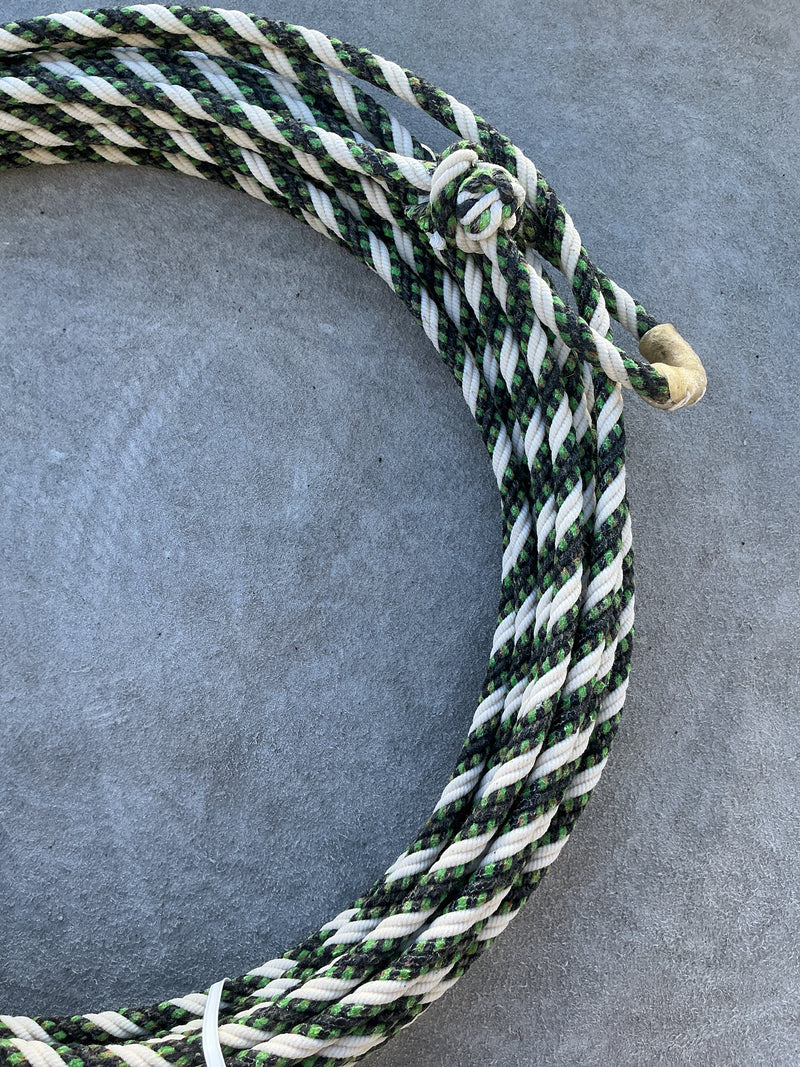 5/16" 60' Waxed Cotton - Green, Blue & White