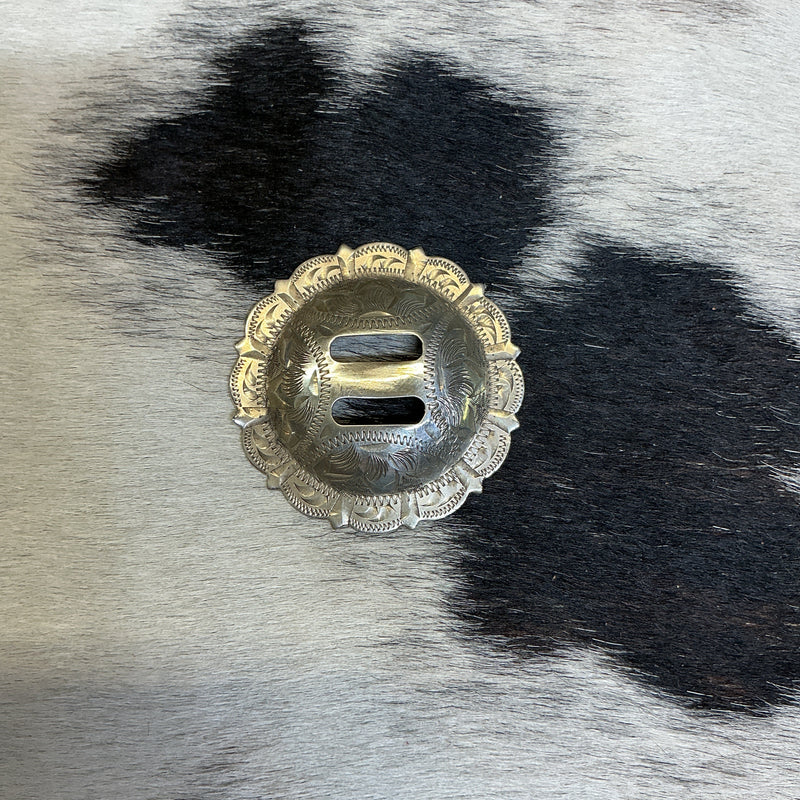 1 3/4" Vintage Fleming Sterling Slotted Concho