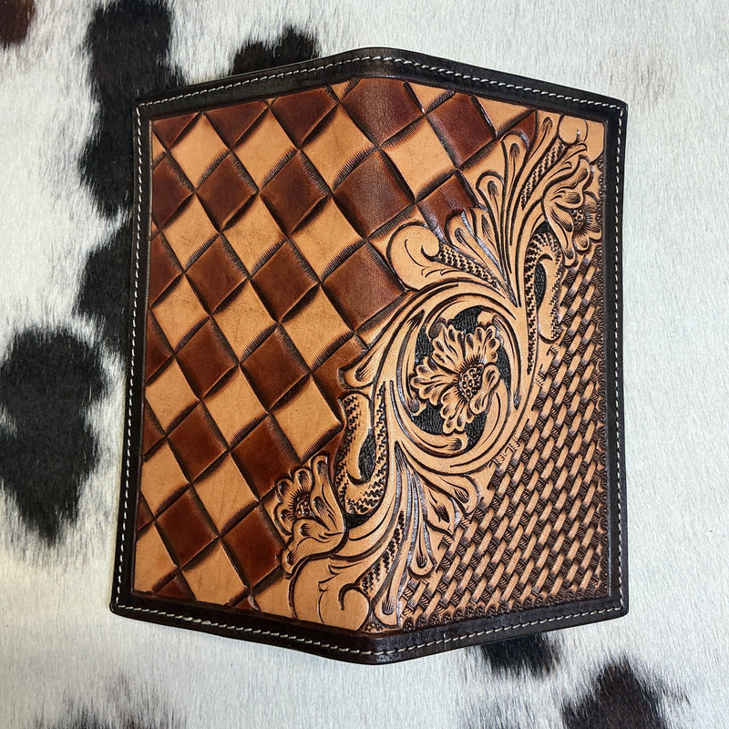 Checkered/Floral/Basket Checkbook Wallet