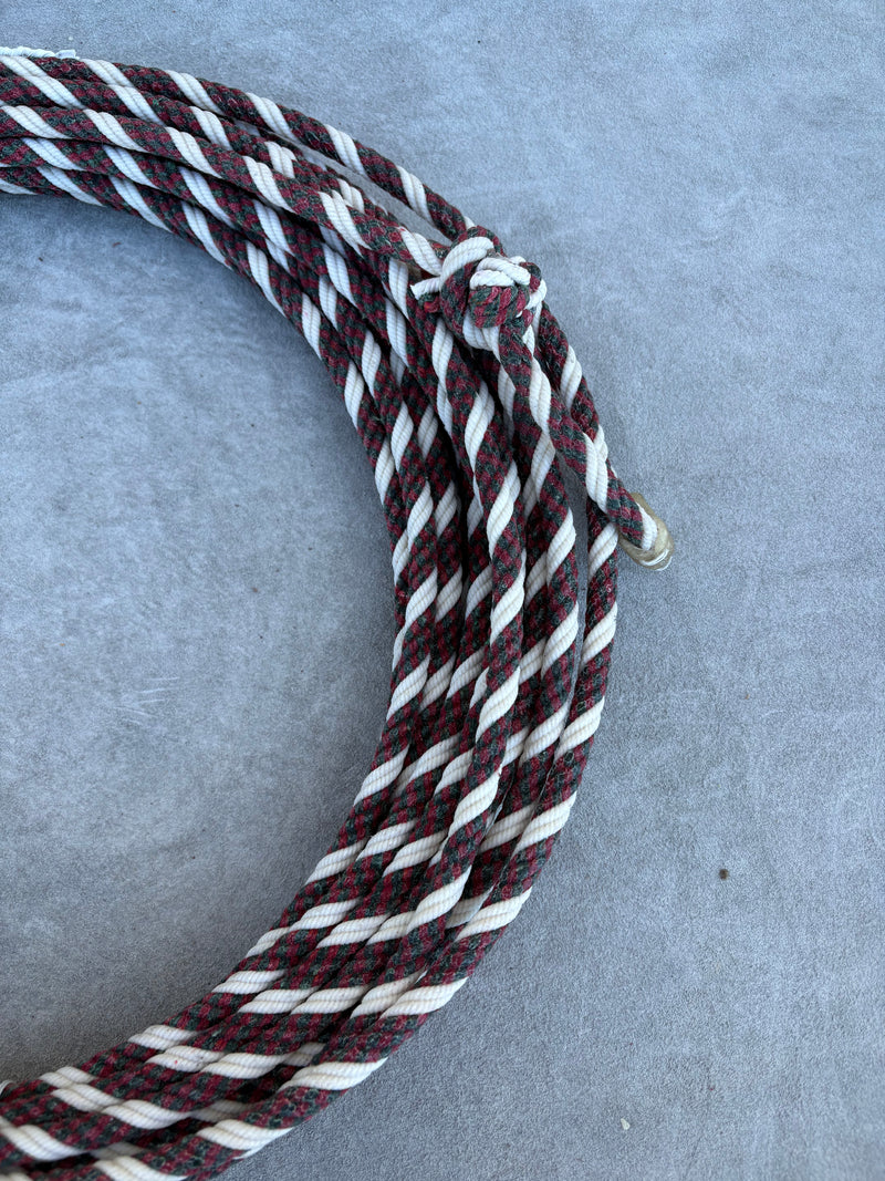 5/16" 60' Waxed Cotton - Red, White & Black