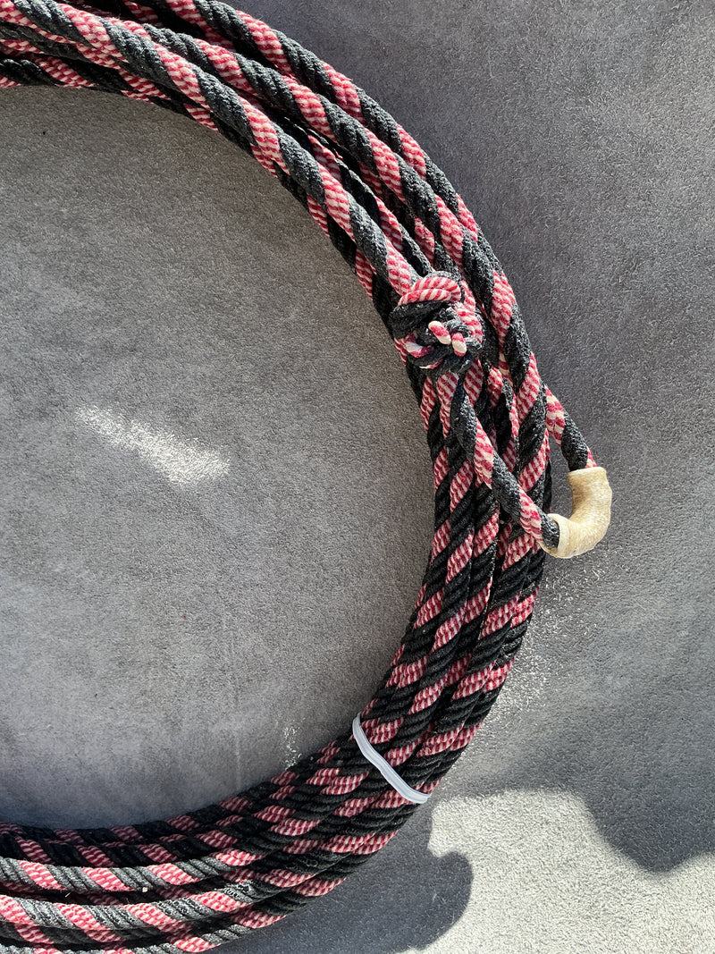 5/16" 60' Waxed Cotton - Red, White & Black